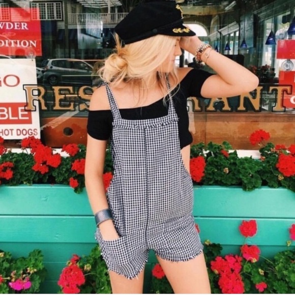 LF Pants - LF Gingham Romper Playsuit